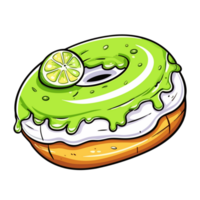 keylime pie donut clip art illustration. Transparent background. Generative Ai png