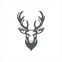 Vector Deer head illustration hand drawn logo template white background