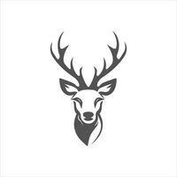 Vector Deer head illustration hand drawn logo template white background