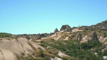 Uchisar Hill and Cave House Architecture on the Edge of Fairy Chimneys in Cappadocia, Turkey video