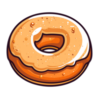 cinnamon sugar donut clip art illustration. Transparent background. Generative Ai png