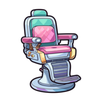 barber chair sticker cool colors kawaii clip art illustration. Transparent background. Generative Ai png