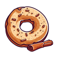 Zimt Zucker Krapfen Clip Kunst Illustration. transparent Hintergrund. generativ ai png