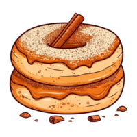 Zimt Zucker Krapfen Clip Kunst Illustration. transparent Hintergrund. generativ ai png