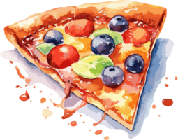 tranche de délicieux Pizza illustration clipart ai génératif image png