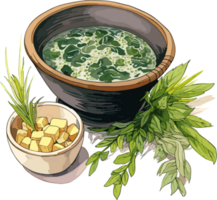 Veggie soup illustration Ai Generative png