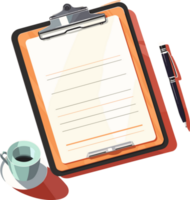 Clipboard with paper and pen clipart ai Generative Image png
