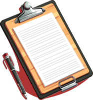 Clipboard with paper and pen clipart ai Generative Image png
