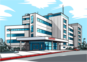 sjukhus byggnad illustration ClipArt png