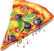 Scheibe von köstlich Pizza Illustration Clip Art ai generativ Bild png