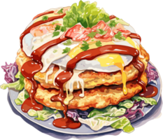 Pancake on plate illustration ai generative image png