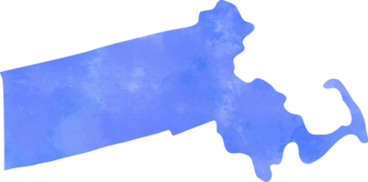 watercolor painting of massachusetts state map. png