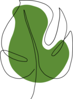 semplicità Monstera foglia a mano libera continuo linea disegno png