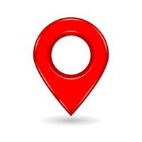 3d red location icon on white background with shadow vector