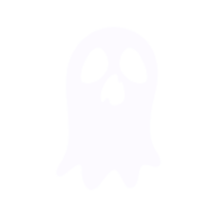 carino fantasma cartone animato fantasma nel bianca mantello Halloween pauroso illustrazione png