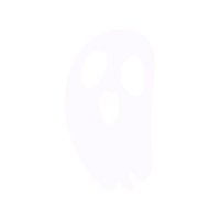 carino fantasma cartone animato fantasma nel bianca mantello Halloween pauroso illustrazione png