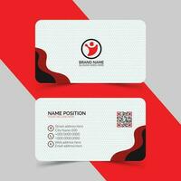 Double-sided corporate business card template. Horizontal and vertical layout. vector