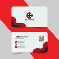 Double-sided corporate business card template. Horizontal and vertical layout. vector