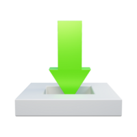 download now button ui icon 3d png