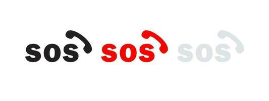 SOS icons. Containing Emergency. Emergency alarm help sign. Vector scalable graphics