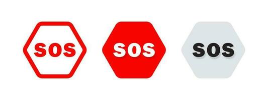 SOS help icons. Emergency icons. Emergency accident sign. Vector scalable graphics