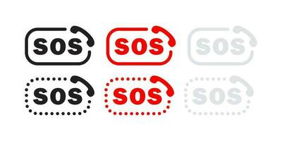 SOS icons set. Containing Emergency. Emergency alarm help sign. Vector scalable graphics