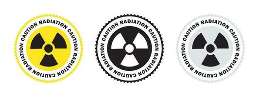 Badges of the threat of radiation. Warning sign. Caution signs. Vector scalable graphics