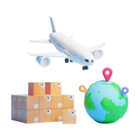 internationell frakt leverans service begrepp ikon eller 3d luft frakt leverans service png