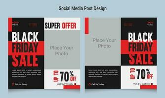 Black friday sale social media banner template, Black friday social media post banner template, Black friday social media post and discount sale banner design template vector