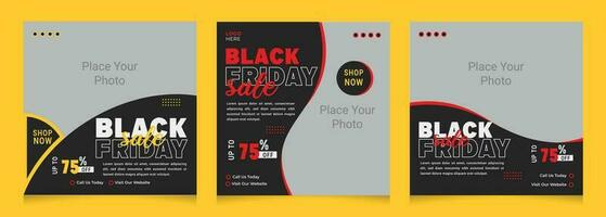 Black friday sale social media banner template, Black friday social media post banner template, Black friday social media post and discount sale banner design template vector