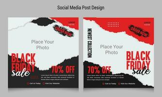 Black friday sale social media banner template, Black friday social media post banner template, Black friday social media post and discount sale banner design template vector