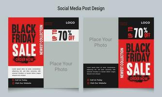 Black friday sale social media banner template, Black friday social media post banner template, Black friday social media post and discount sale banner design template vector