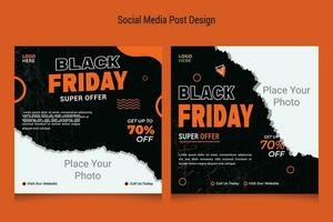 Black friday sale social media banner template, Black friday social media post banner template, Black friday social media post and discount sale banner design template vector