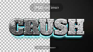 Crush 3d text effect editable psd