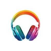 vector colourful headphone logo template design