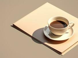 Minimalist background with cup of coffee photo