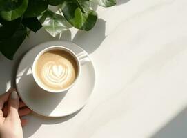 Girl with cup of coffee photo