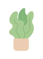 Decorative house plant in ceramic pot semi flat colour vector object. Taking care of plants. Editable cartoon clip art icon on white background. Simple spot illustration for web graphic design