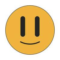 Surreal emoji flat line color isolated vector object. Psychedelic emoticon. Distorted eyes smile. Editable clip art image on white background. Simple outline cartoon spot illustration for web design