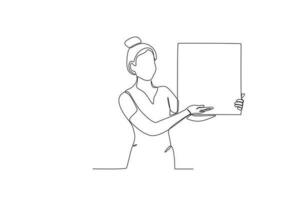 A woman presenting her portfolio vector