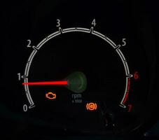 Malfunction car symbols. Check engine and anti-lock break system light on. photo