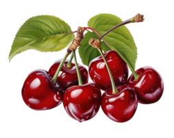 Red cherries isolated png