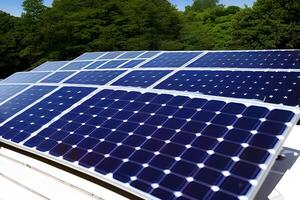 Technology solar cell, Alternative source of electricity. concept of sustainable resources and renewable energy. . photo
