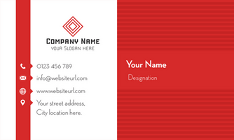 Red Business card template psd