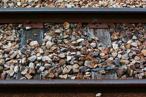 ferrocarril pistas con lastre foto