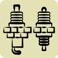 Icon Spark Plug. related to Racing symbol. hand drawn style. simple design editable. simple illustration vector