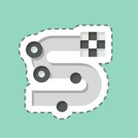 Sticker line cut Race Track. related to Racing symbol. simple design editable. simple illustration vector