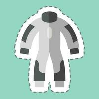 Sticker line cut Race Suit. related to Racing symbol. simple design editable. simple illustration vector