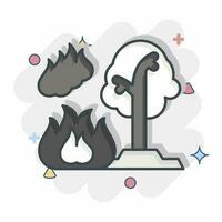 Icon Forest Fires. related to Nuclear symbol. comic style. simple design editable. simple illustration vector