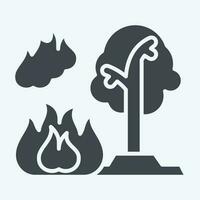 Icon Forest Fires. related to Nuclear symbol. glyph style. simple design editable. simple illustration vector